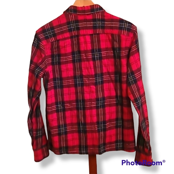Raised by Wolves Red Black Plaid Flannel Zip Up Jacket - Picture 6 of 8